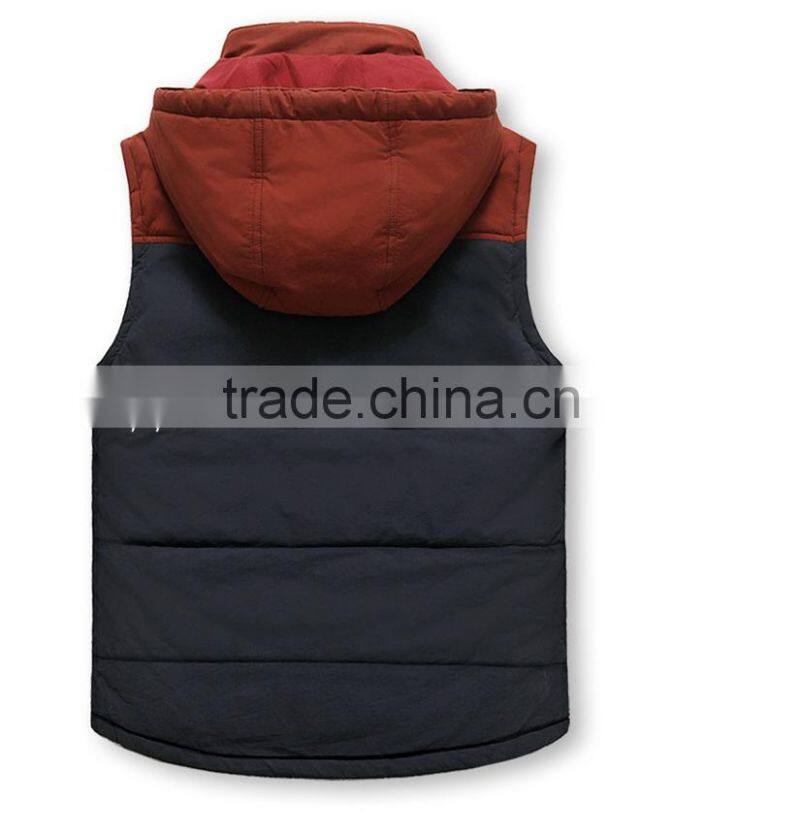 Winter men thick padded vest reversible double-sided thick jacket waistcoat for men