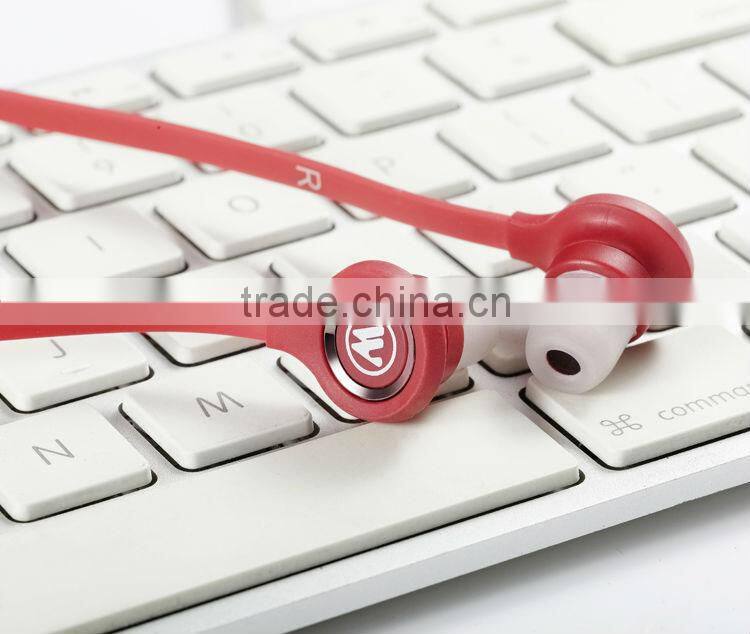 Hot sale flat cable in-ear earphone With Volume Remote