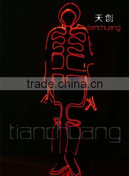 2016 Hot sale LED Light up fiber optic tron dance jumpsuits