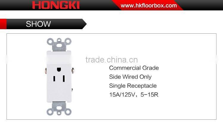 UL CUL nema 5-15R Commerical grade self grounding lighting single receptacle