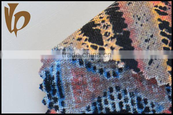 high fashion linen viscose printing upholstery fabric in argyle design