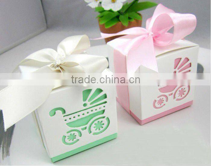 Wedding favor boxes candy boxes baby shower-"Baby's Day Out" Laser-Cut Carriage Favor Boxes
