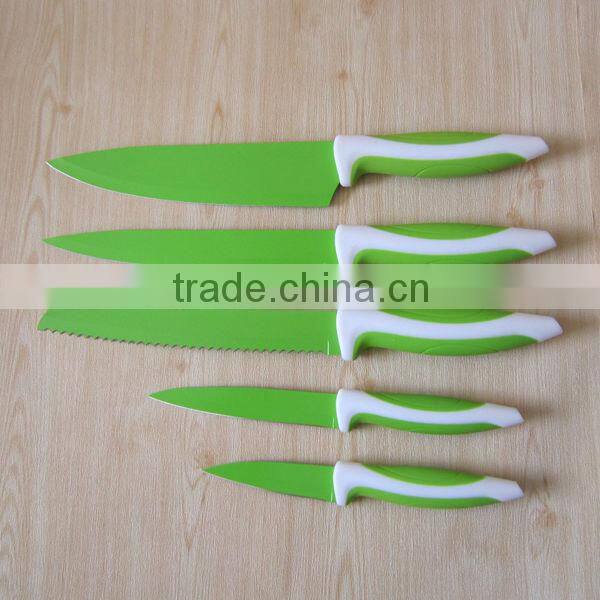 Stainless steel colorful cooking knife set