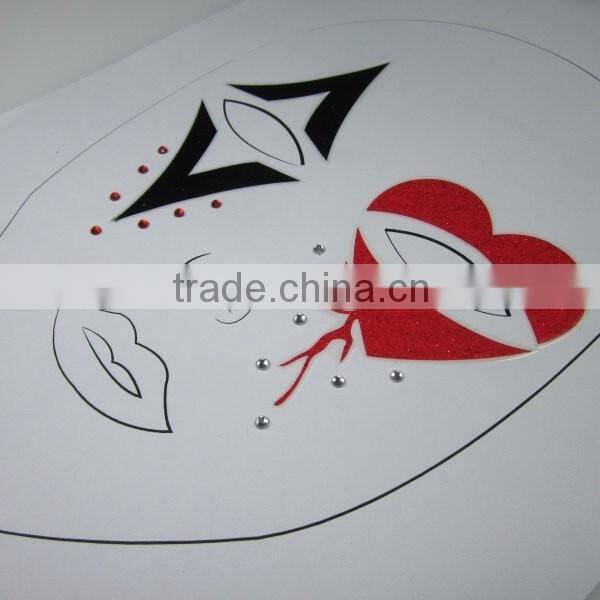 Custom amazing sexy crystal stone eye sticker glitter makeup jewellry face sticker eye decoration factory