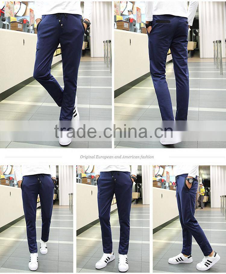Men Fashion Causal Cotton Pants Solid Color Trousers Man Breathable Straight Plus Size Pants Tether Closed Lapel Sweatpants