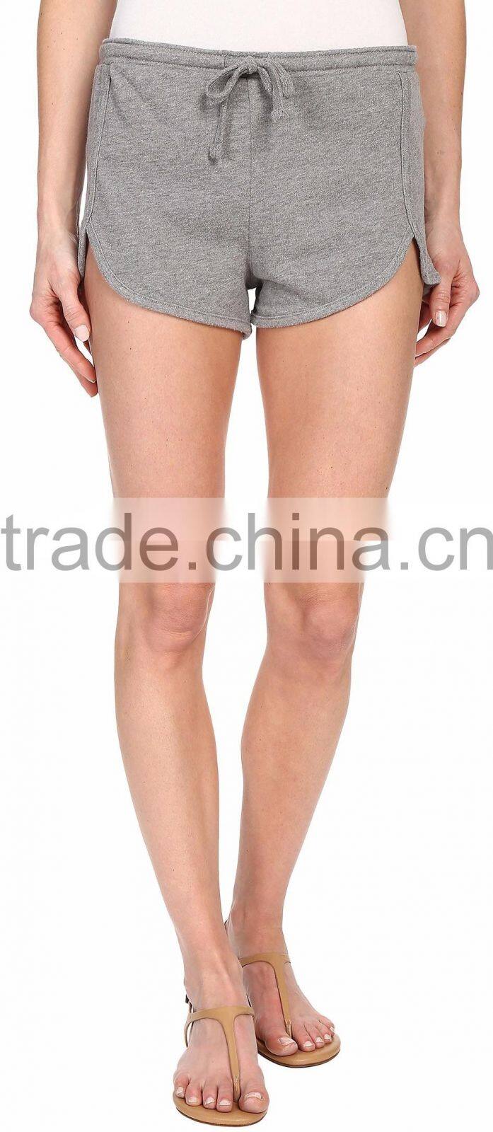 Ramax Custom Women Sport Casual Fleece Shorts With Scalloped Hem