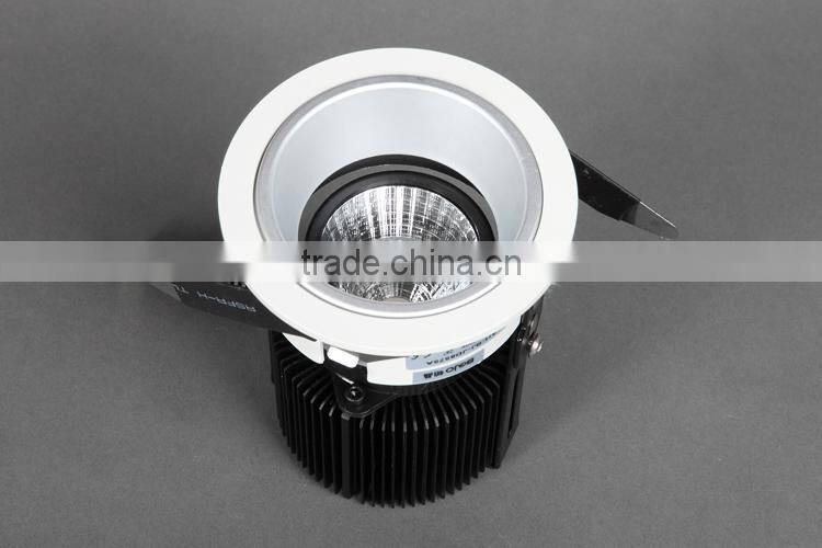 Adjustable White 6w 9w 13W COB LED downlight with silver reflector