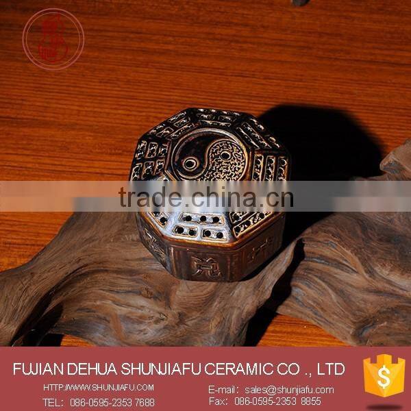 Chinese Antique Hand Made Lotus Shape Ceramic Incense Stick Holder