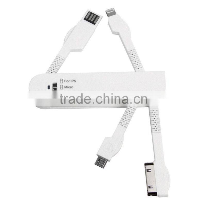 multi-function retractable data 2 in 1 Military Knife usb cable