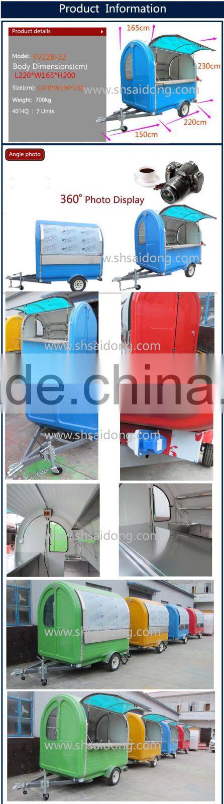 Multi-function electric street food vending cart for sale specialized design mobile hamburger vending trailer