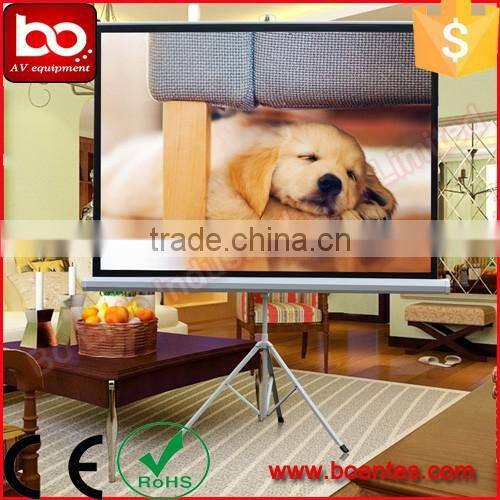 Matte White Portable Floor Stand 70~120 Inch Tripod Projection Screen with Difference Ratio