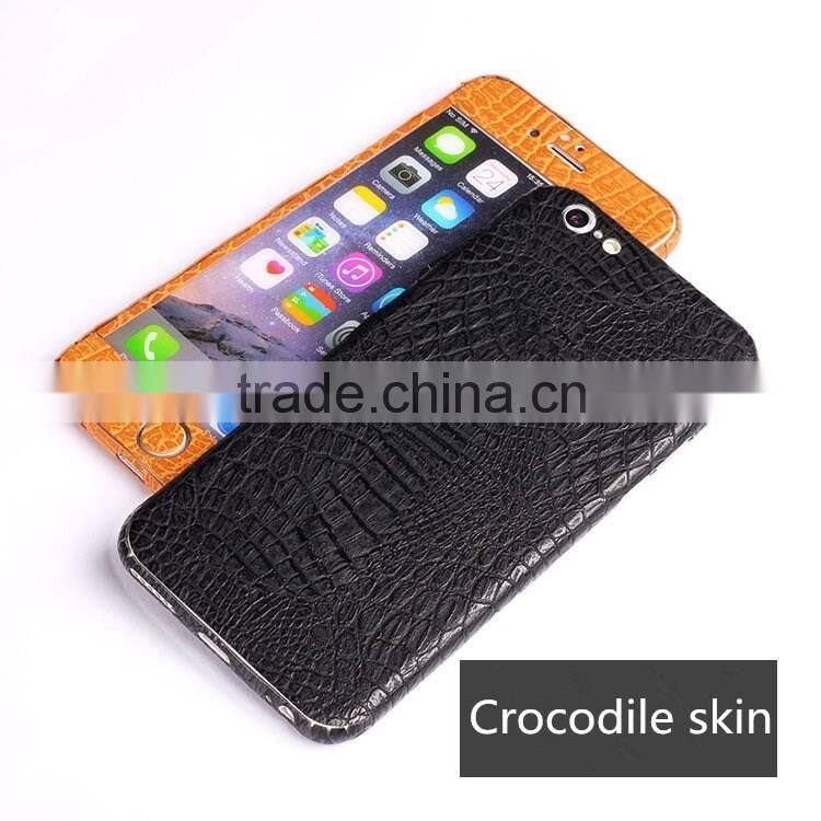 2016 new coming crocodile leather skin for iphone 6s plus, for iphone 6 plus sticker decal skin cover with leather material