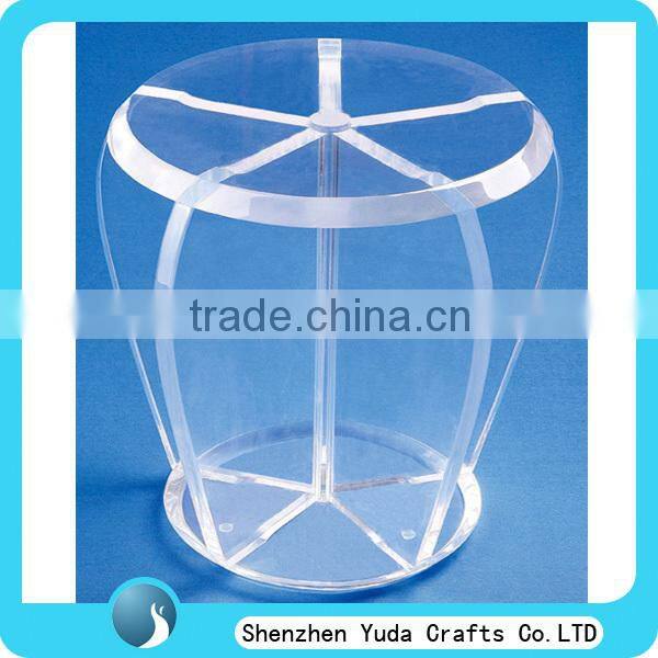 wholesale high quality custom made assembled small high clear acrylic round dining table cheap