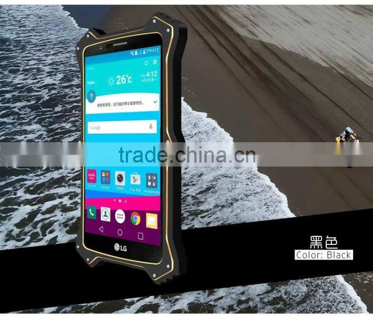 LOVE MEI Shockproof Aluminium Metal Cover for for LG G4 Case with Gorilla Glass Touchscreen