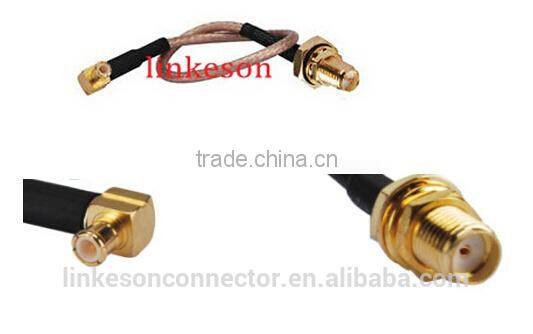 MCX male to RP-SMA female jack bulkhead O-ring for pigtail cable RG316