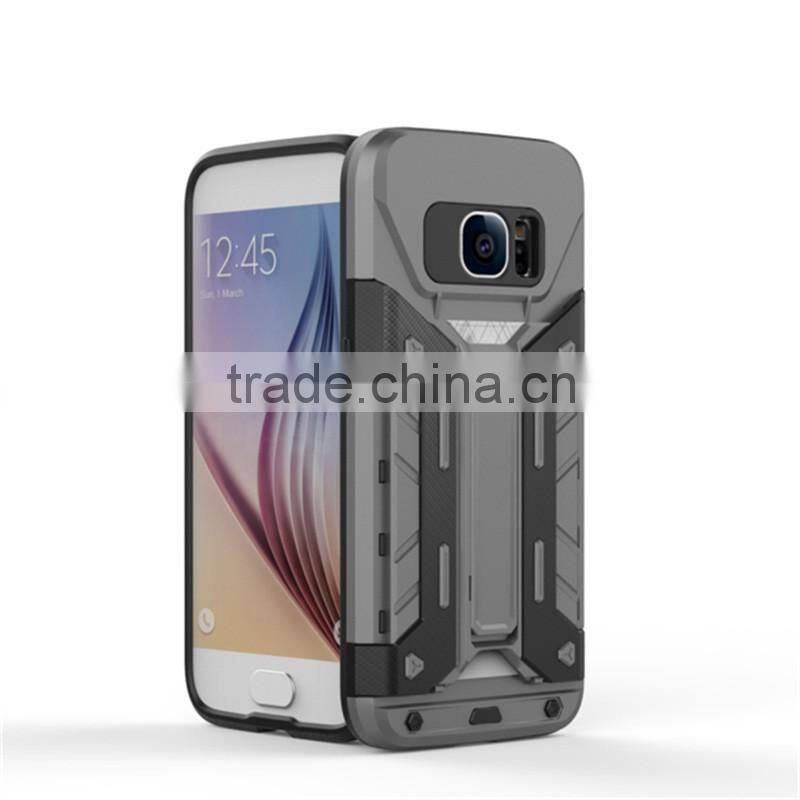 Shenzhen China Suppliers Multi-Function Kickstand Card Slot Holder Case For Samsung S7 Hybrid Armor Case