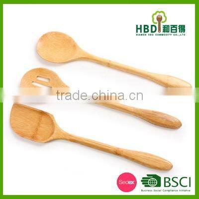 Bamboo kitchen ustensil with slot wooden kitchen cooking spoons