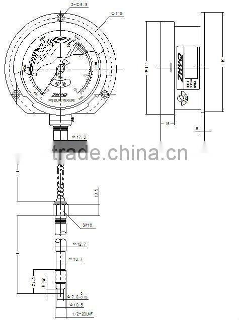 no output flexible armor Mechanical melt pressure gauge