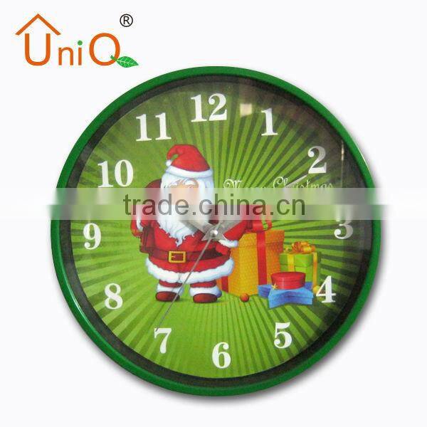 Round Lovely home or shop decoration christmas theme wall clock