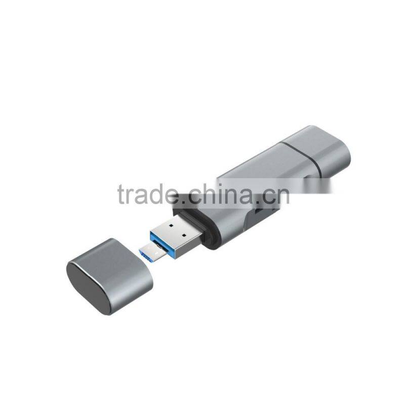 Sidiou Group USB Type-C Card reader 1*USB 2.0 Port + 1*USB Type-C Port + Micro USB Port Card reader with OTG adapter