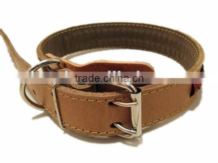 2012 Stylish Strong Genuine Leather Hunting Dog Collars Personalized