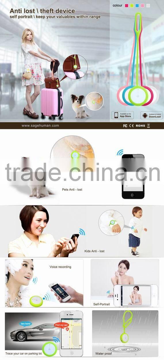 New hot sell customized Locator Remote Selfie Shutter pet child anti lost alarm bluetooth tracker