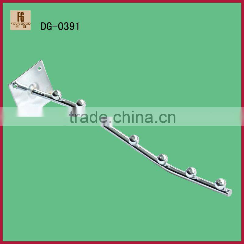 Metal chrome waterfall display hook for slatwall system