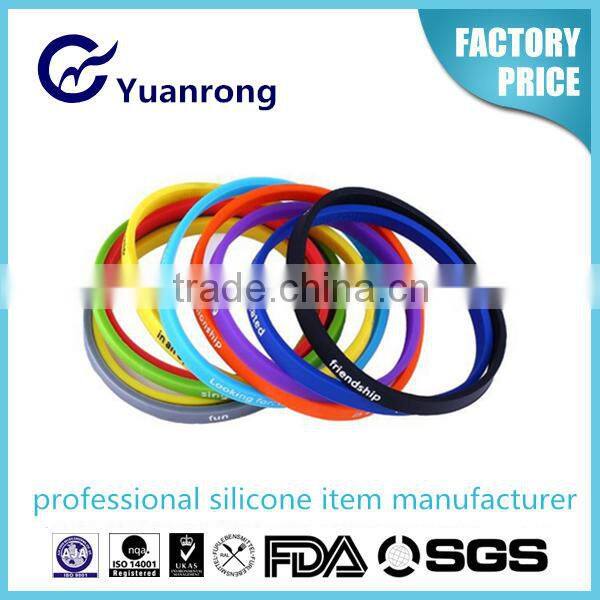 Comfortable and Colorful Silicone Wristband for Party and Wedding Gifts