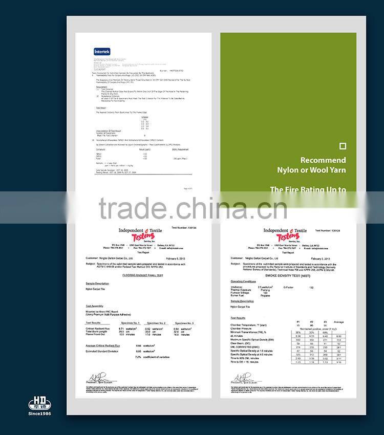 ASTM-US Professional Institutions Test Fire Resistance Carpet and Fireproof Carpet