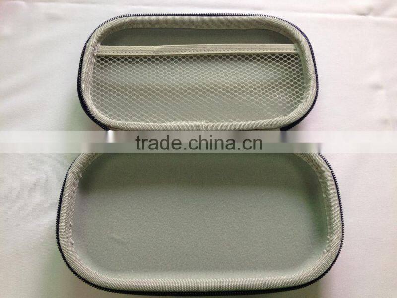 GC----Blue fake leather Interior net and mesh porket during eva plastic foam box