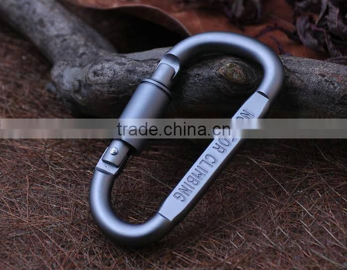 Wholesale Aluminium alloy D Ring Shape Outdoor Mountaineering Buckle With Lock, Mountaineering Carabiner