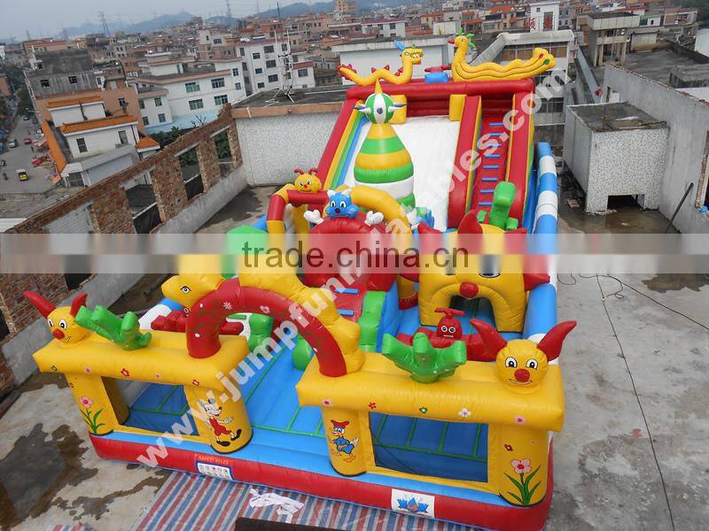 2015 Giant Inflatable Bounce Playground for Child#Cheap Inflatable Amusement Park for Kids