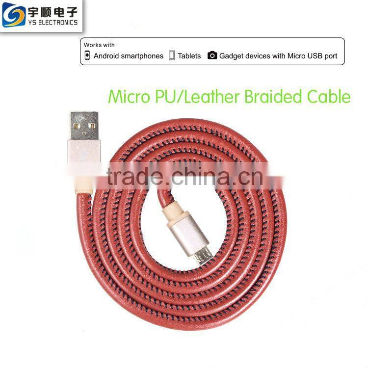 Micro Leather Cable for Samsung /Android Mobile Phone