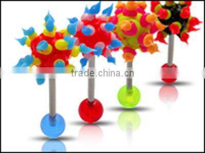 charming Straight-Barbell-Silicone tongue ring jewelry body jewelry