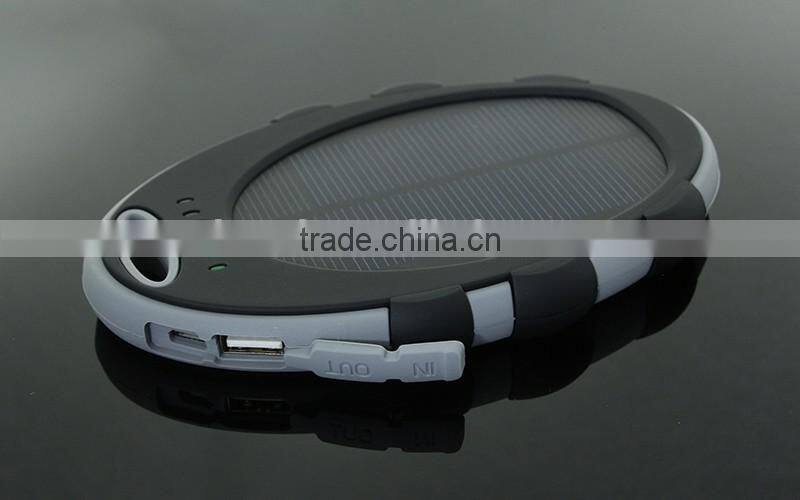 IPX6 waterproof 5000mah portable solar energy power bank