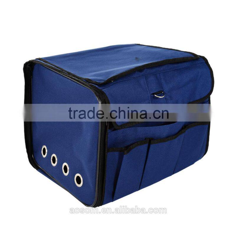 Pawhut Collapsible Folding Soft Portable Pet Crate Carrier - Dark Blue