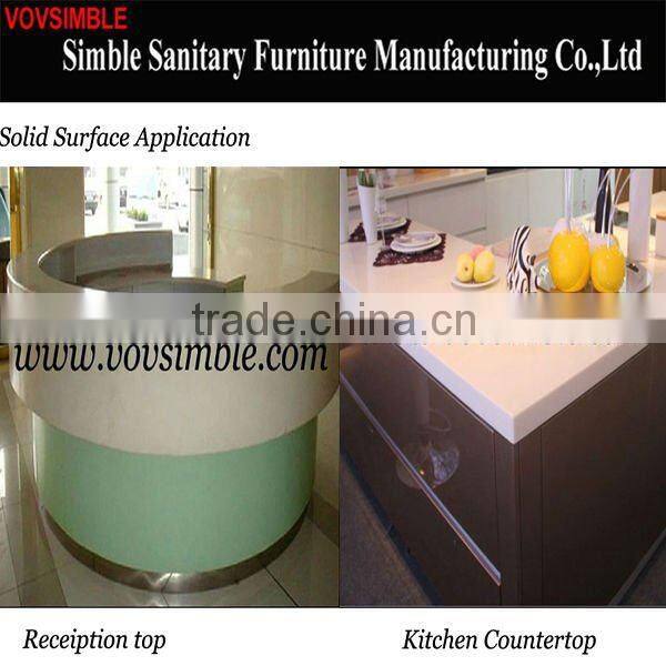 SGS approval Modified acrylic solid surface slab for bathroom/kitchen/vanity