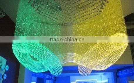 RGB color mess & DMX 512 acrylic fiber optic crystal chandelier