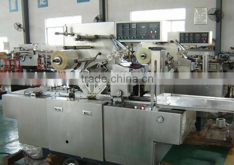 Overwrapping machine for packaging cosmetic,automatic wrapper used