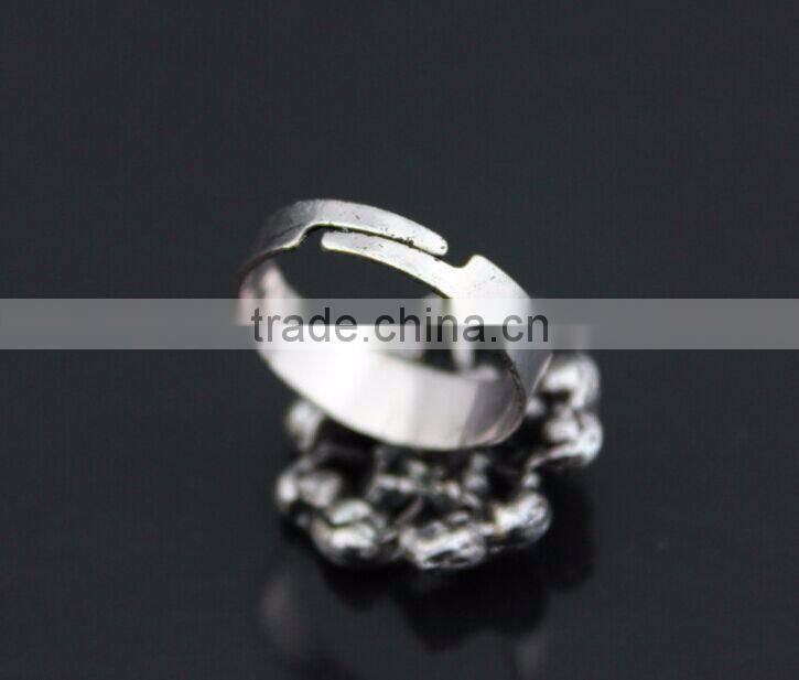 Europe style alloy colourful diamante flower open rings