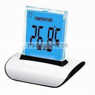 pushing panel seven color changing LED wake up digital table alarm clock