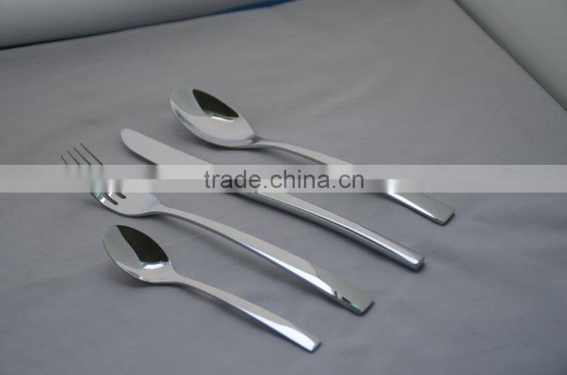 2016 NEW 4 pcs stainless steel cutlery set with pvd coating , stainless steel 304 cutlery, cutlery with leaf shape handle