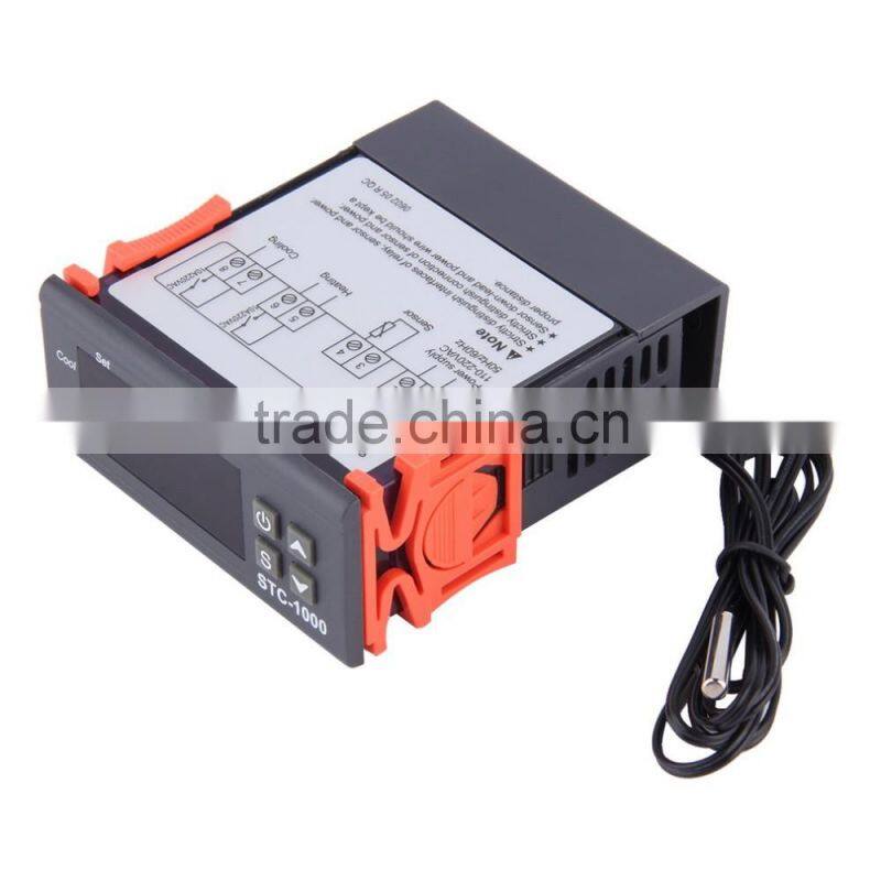 STC-1000 Two Relay Output AC DC 12V/10A Digital Temperature Controller Thermostat Cooling and Heating with 1m NTC sensor