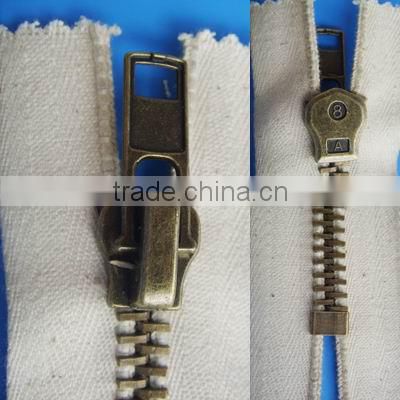 No.5 anti brass zipper close end with cotton tape