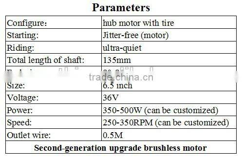 hub motor for two wheel stand balance electric scooter, dc hub motor, electric scooter motor