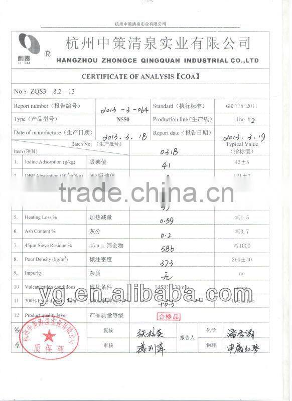 carbon black N550(FEF) for rubber industry,conveyor belts,plastic,cables,ink,master batch