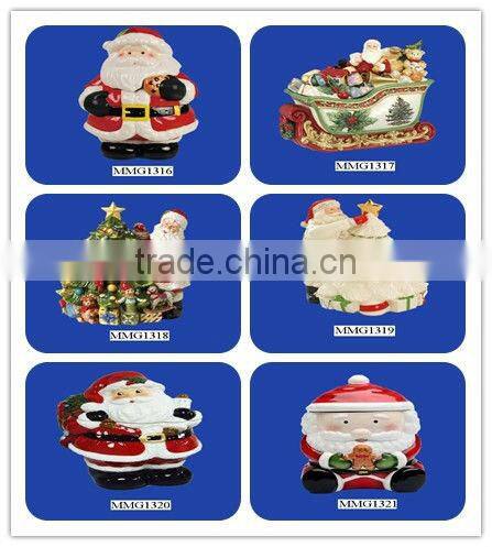 Glazed unique handmade red apple ceramic cookie jar