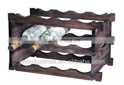 Antique Three-layer Wooden Wine Display Rack