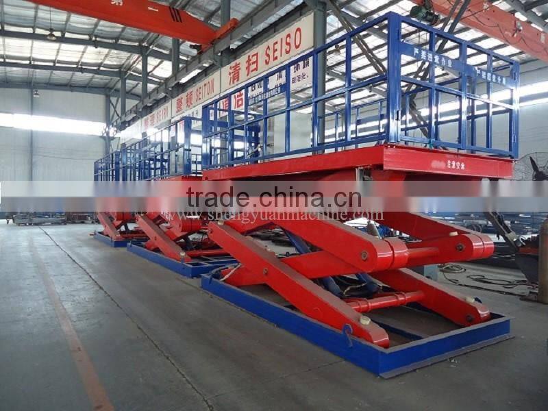 3Tons Capacity 5m Height Stationary Scissor Goods Lift With Big Platform 6*3m