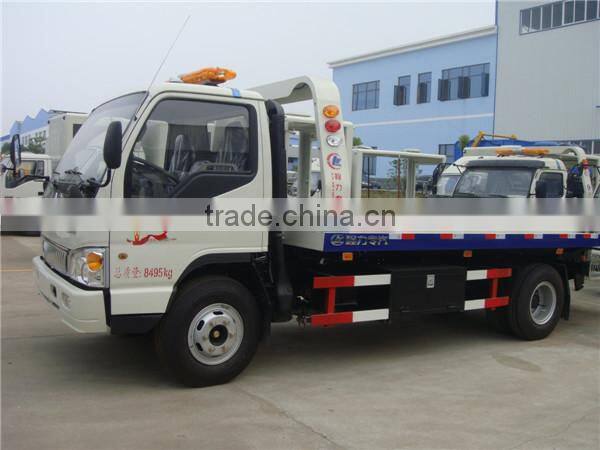 4x2 JAC diesel 4 ton flatbed tow truck wrecker